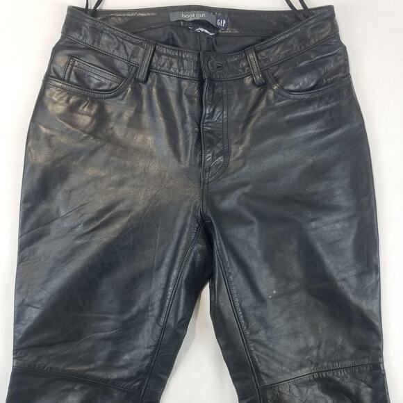 3 PC GAP Leather Boot Cut Pants Womens 28 x 29 Lined 5 Pocket Jeans Style Biker - Picture 5 of 16
